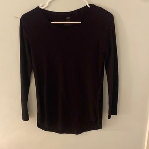 H&M basic black long sleeve T shirt